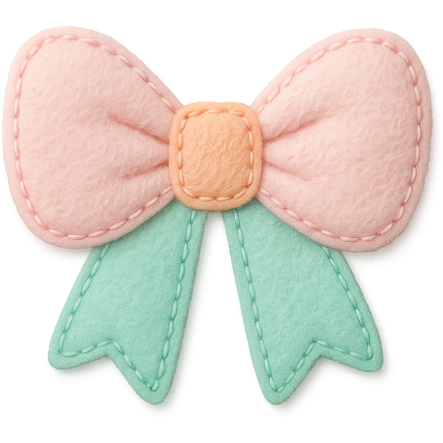 fluffy bow, soft and plush, pastel colors emoji