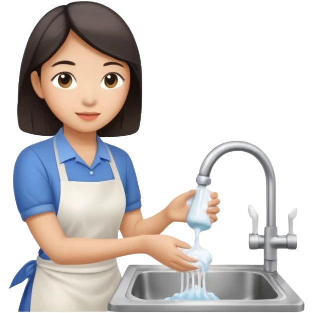aisan Woman washing dishes emoji
