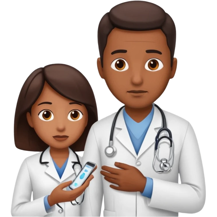 Doctor assessing patient’s pain level to appendicitis patient  emoji