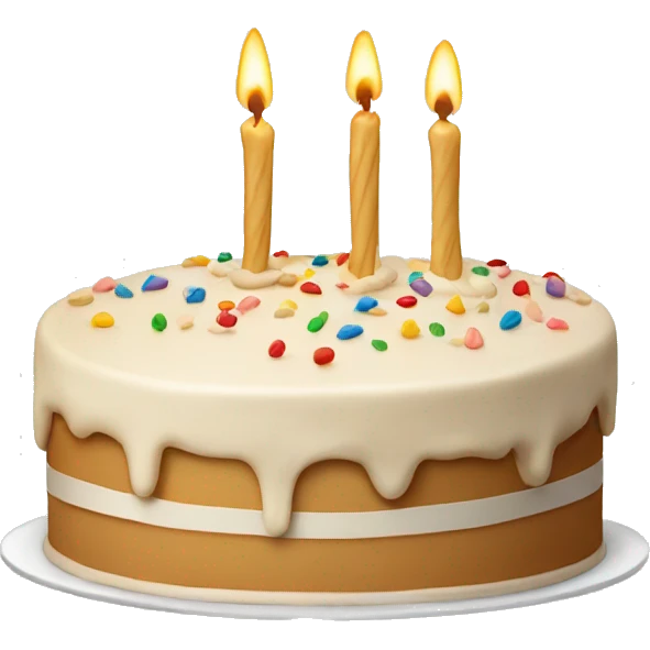 Beige and white birthday cake emoji