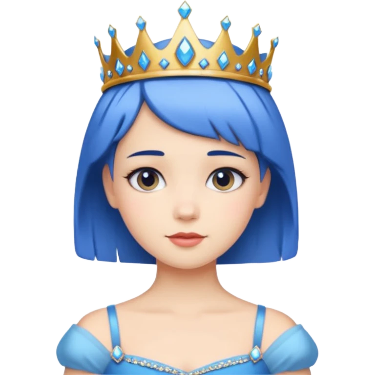 Princess with short blue hair emoji