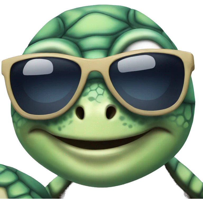 sea turtle with sunglasses emoji