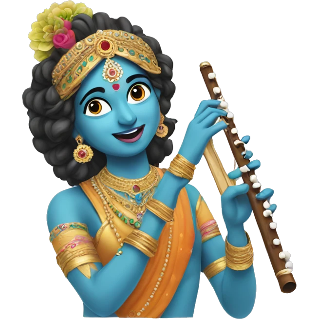 Radha krishna with flute emoji