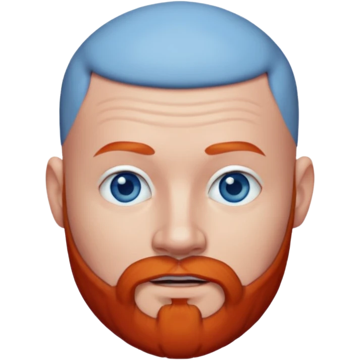 garçon avec barbe rousse chauve et les yeux bleus  emoji