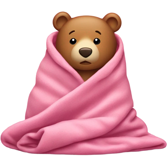 Pink bear in a cozy Pink blanket emoji