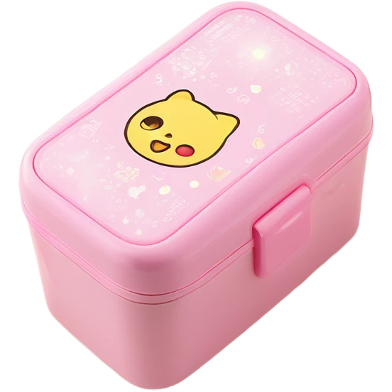 pink white light melody sanrio cute lunch box emoji