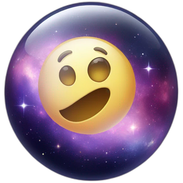 galaxy in big glass ball without emojis emoji