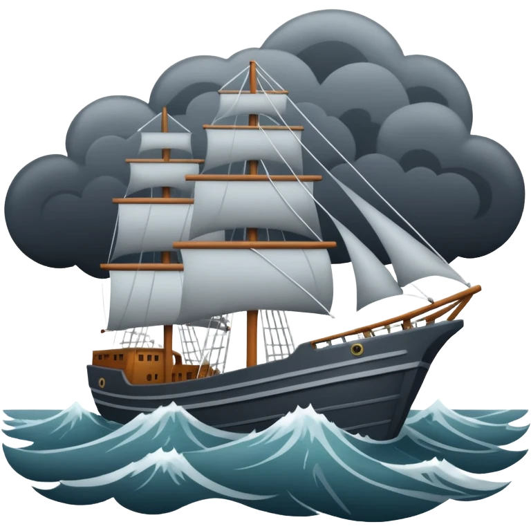 Velero navegando en tormenta emoji