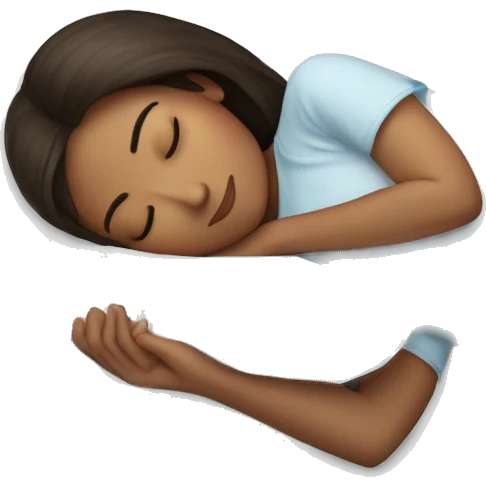 brunette girl sleeping on white pillow emoji