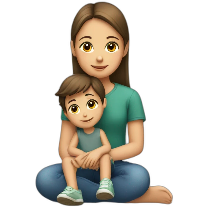 Girl sitting on boy emoji