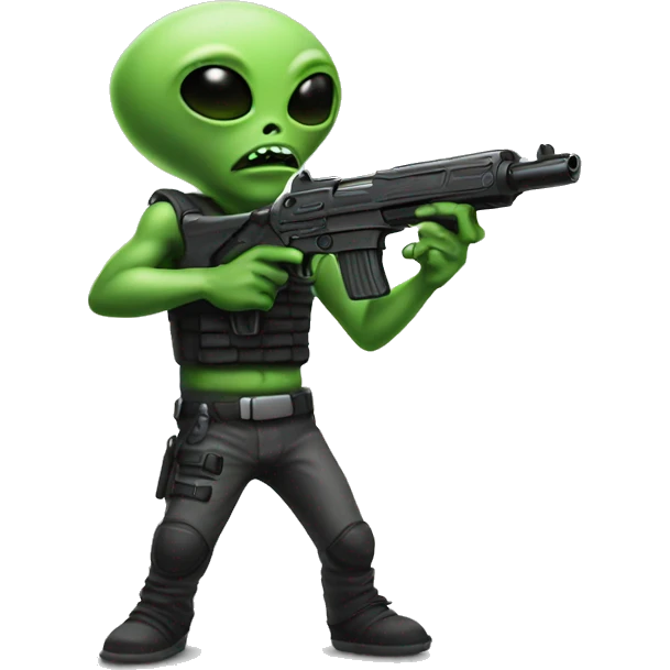 alien with gun emoji