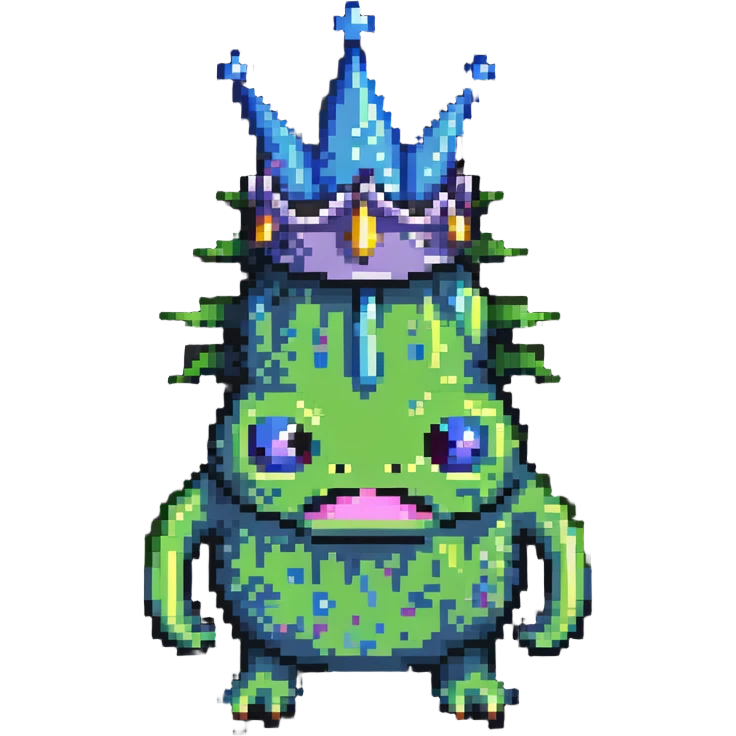 slime monster wearing a spiky crown emoji