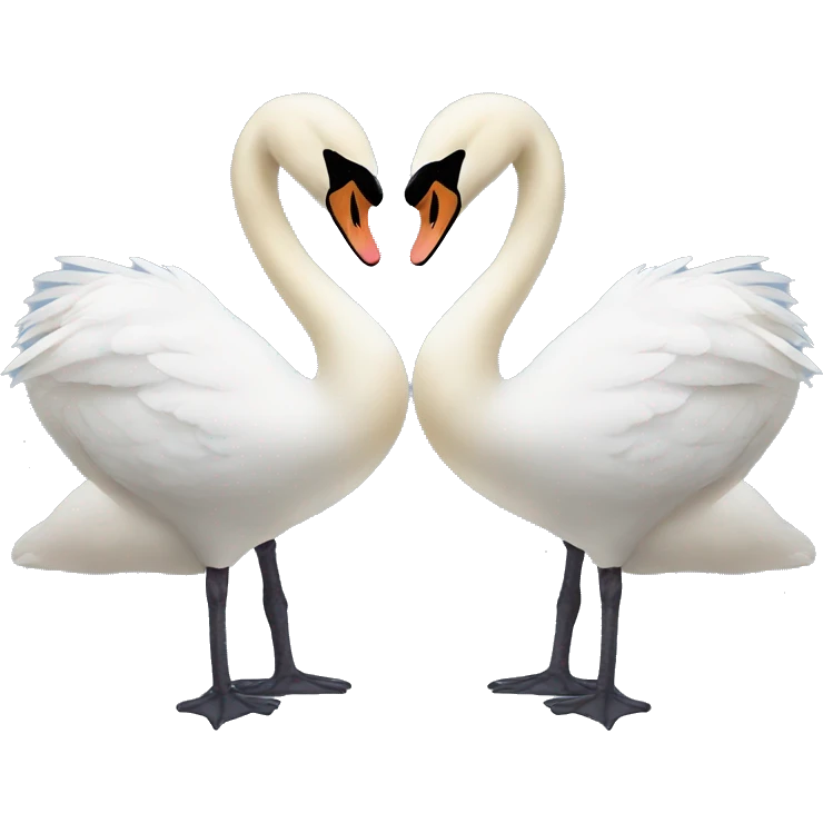 Two swans making a heart together emoji