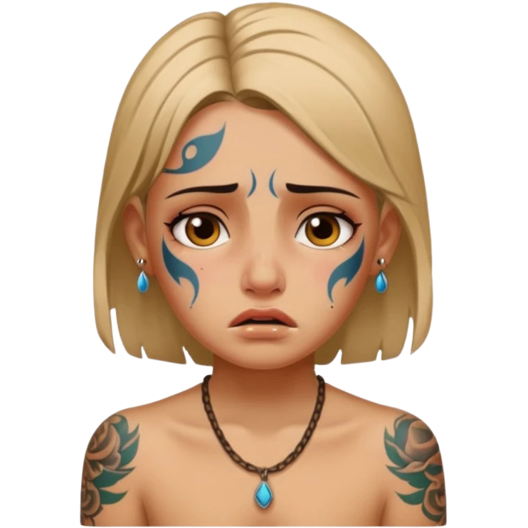 babylon ancient cry girl with tatooed emoji