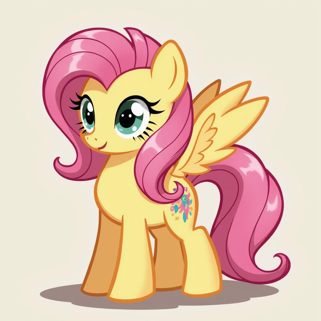 Fluttershy in a realistic style, giving a gentle hug, transparent background emoji