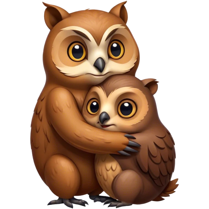 owl hugs beaver emoji
