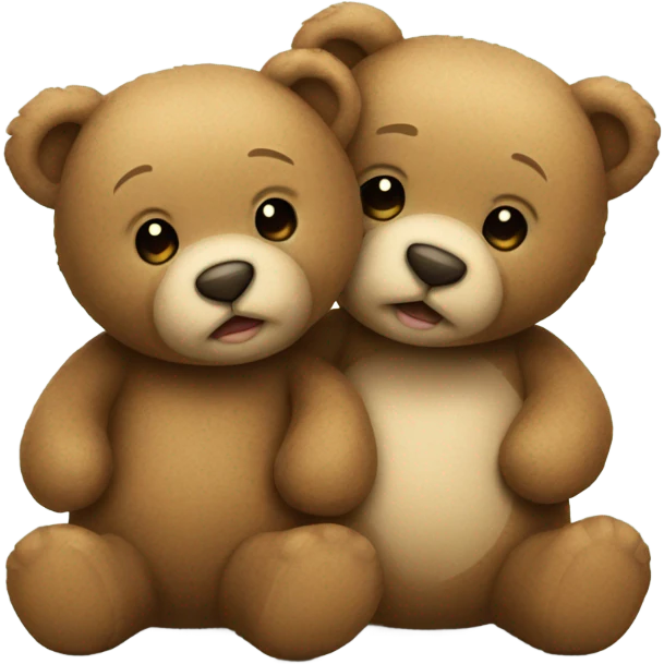 two teddy bears in love emoji