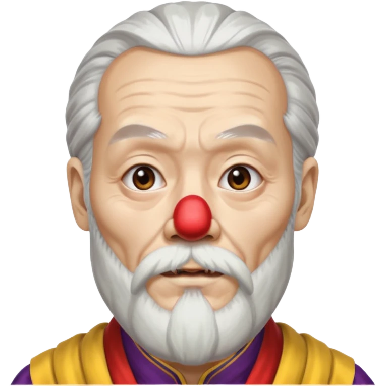 Сенсей пай Мей из убить Билла 2 с густой седой бородой и густыми бровями как клоун emoji