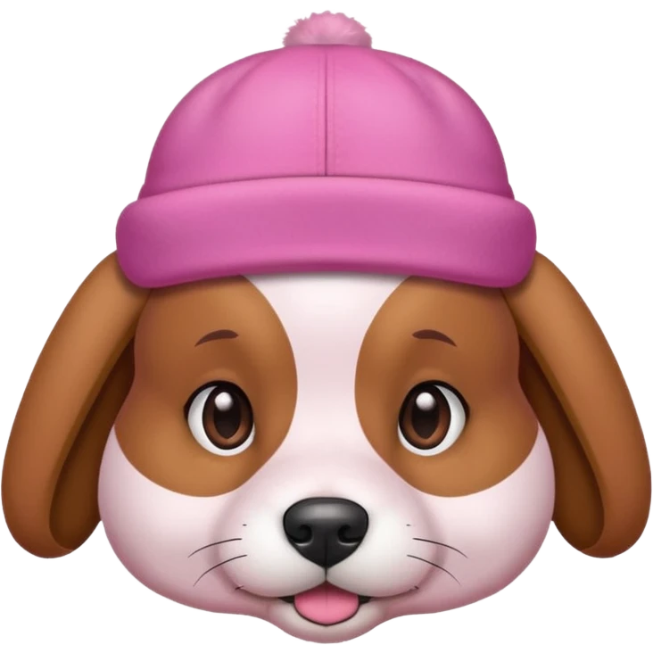 Dog with a pink hat emoji