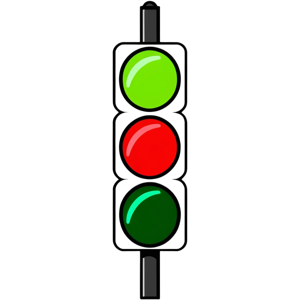 green traffic light stoplight with glowing green signal emoji