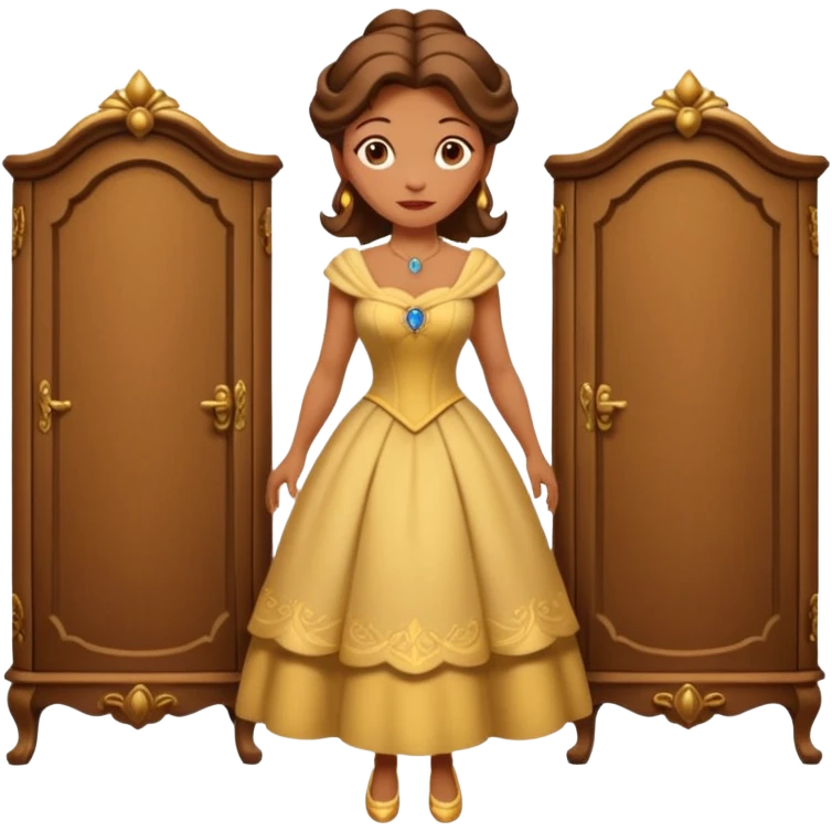 A middle-aged lady character from the fairy tale Beauty and the Beast — she was turned into a wardrobe and is around 40 years old. Based on the wardrobe’s original form, she has an anthropomorphic face. emoji