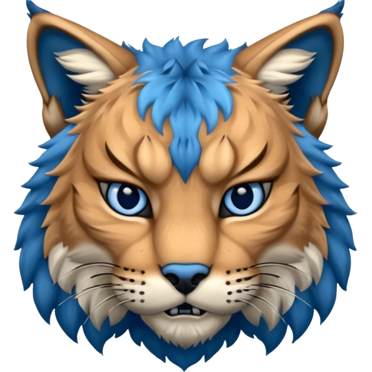 Tête de lynx : très très très féroce et très méchant et tout bleu emoji