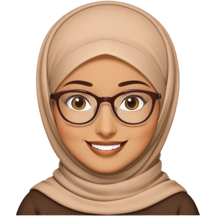 Hijabi woman smile with glasses emoji