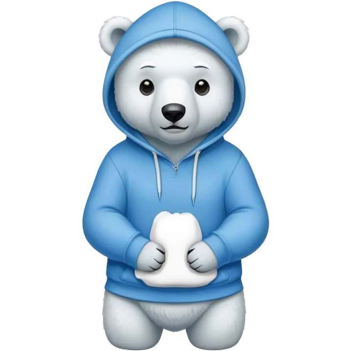 polar bear wearing hoodie emoji