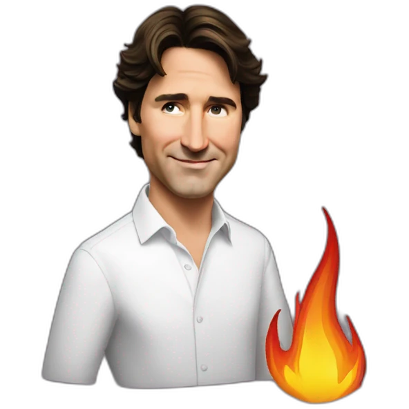 justin trudeau on fire emoji