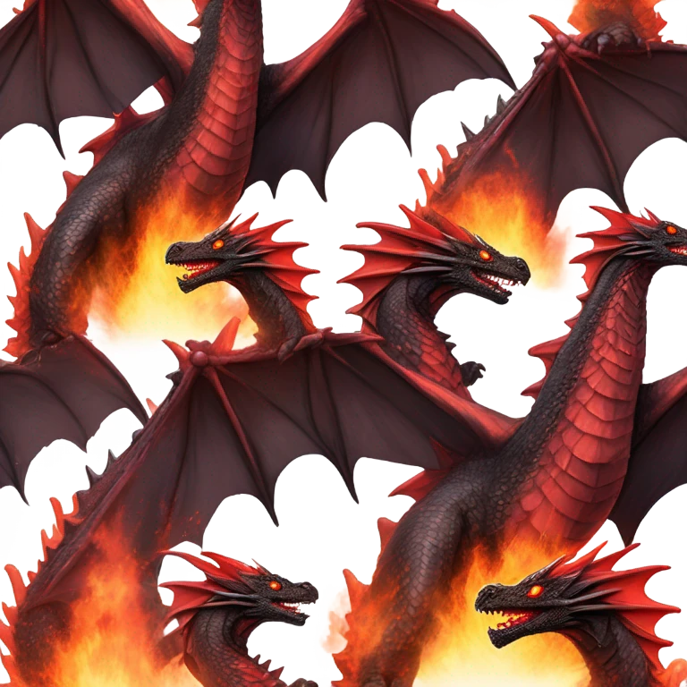 Head of drogon spits with fire emoji