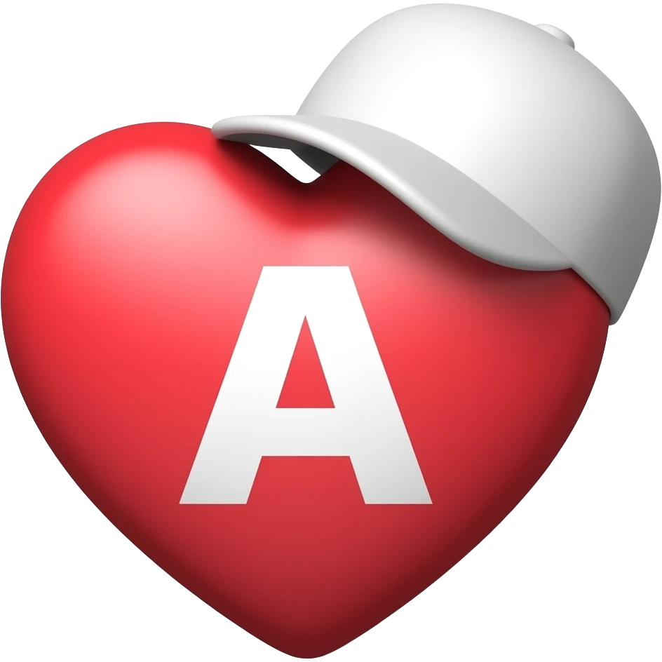 Kalbin içinde a harfi beyaz kap emoji