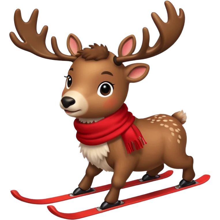 baby reindeer skiing emoji