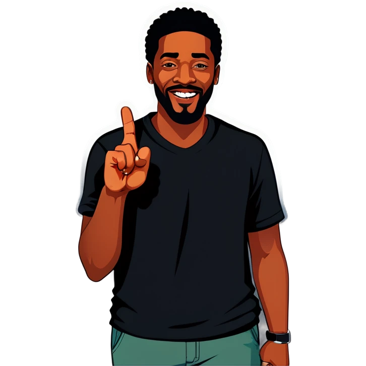 Black guy with middle finger  emoji