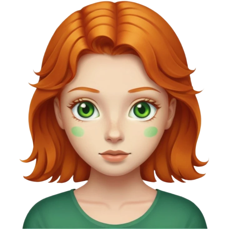 ginger girl with green eyes emoji