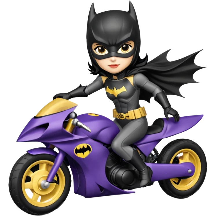 scale racing sexy fitted Batgirl’s heroic armor midnight-colored tight outfit 1970’s tv style dark knight stealthy accurate sporty safe plush deluxe off-road pursuit drifting F1 car lexus (black hair, shoulders back against seat) rally emoji