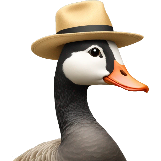 a goose with a hat emoji