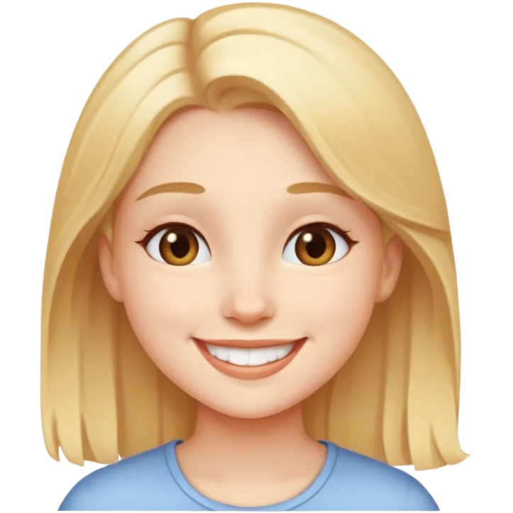 Девушка со светлыми волосами улыбается emoji