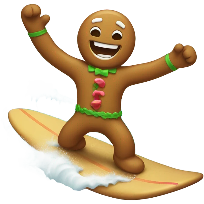 Gingerbread man surfing  emoji