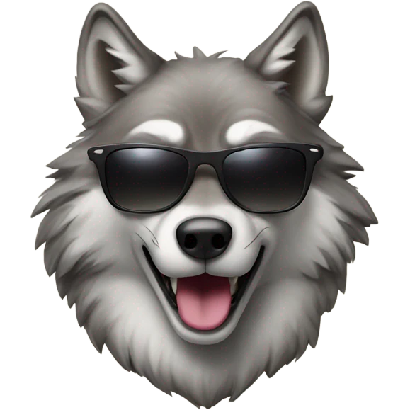 Wolf wearing sunglasses emoji