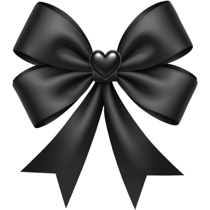  A ribbon with black heart emoji