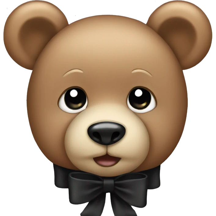 Teddy bear with black bow  emoji