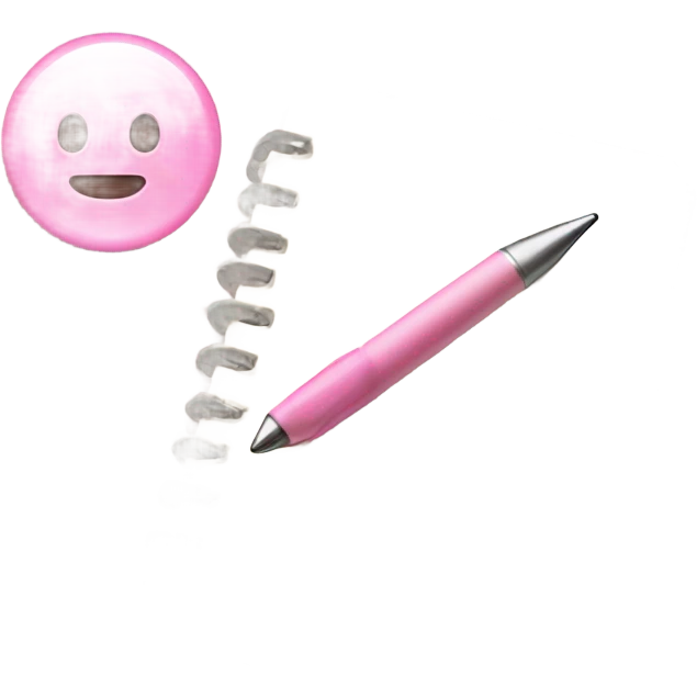 Cream color notebook with a pink to do list on it; image of pen next to notebook. emoji