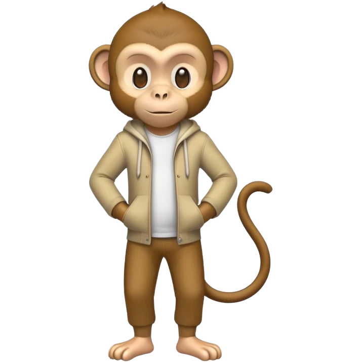 monkey wearing casual clothes upright pose emoji