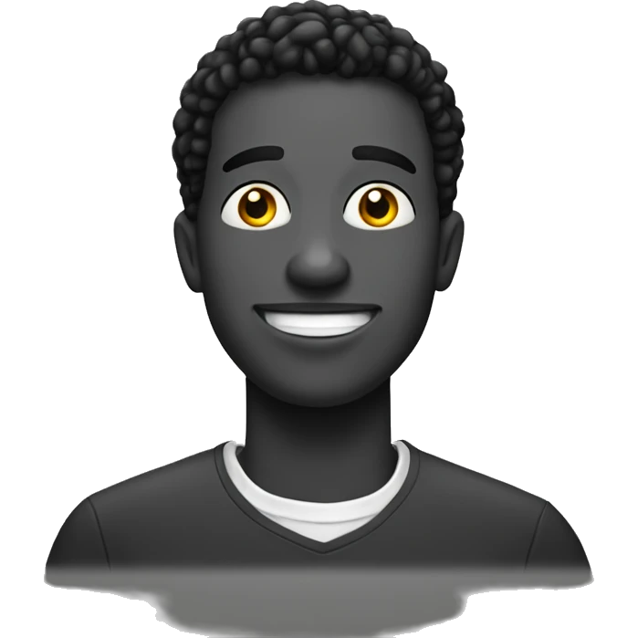 homem negro careca sorrindo emoji