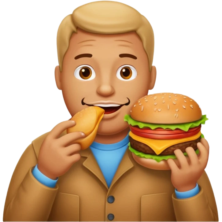 funny and full faty body man eat emoji