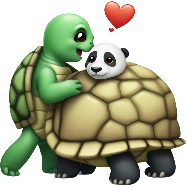 turtle and panda in love emoji