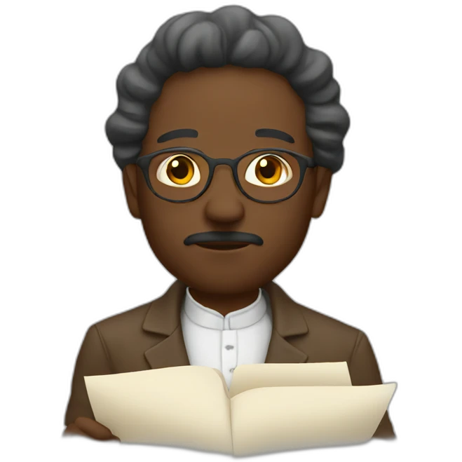 white Poet writing emoji