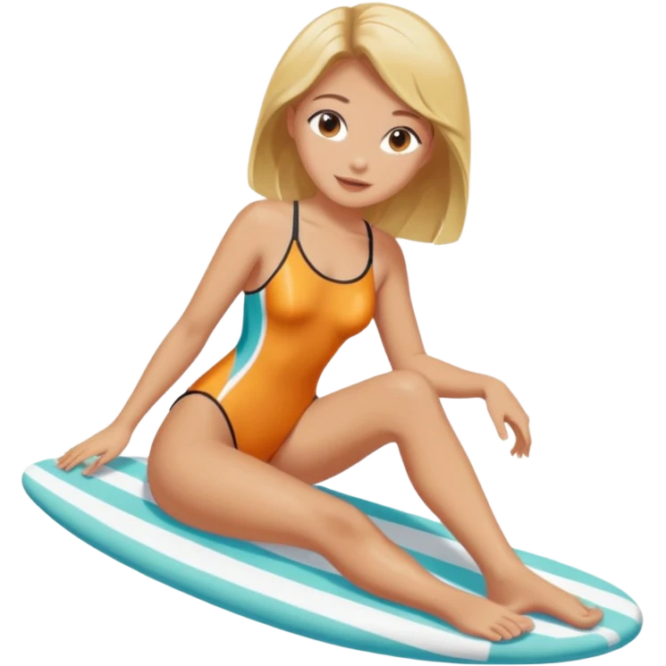Draw a girl in a swimsuit who shows her foot emoji