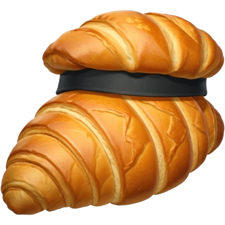 A croissant with a sole and a hat emoji