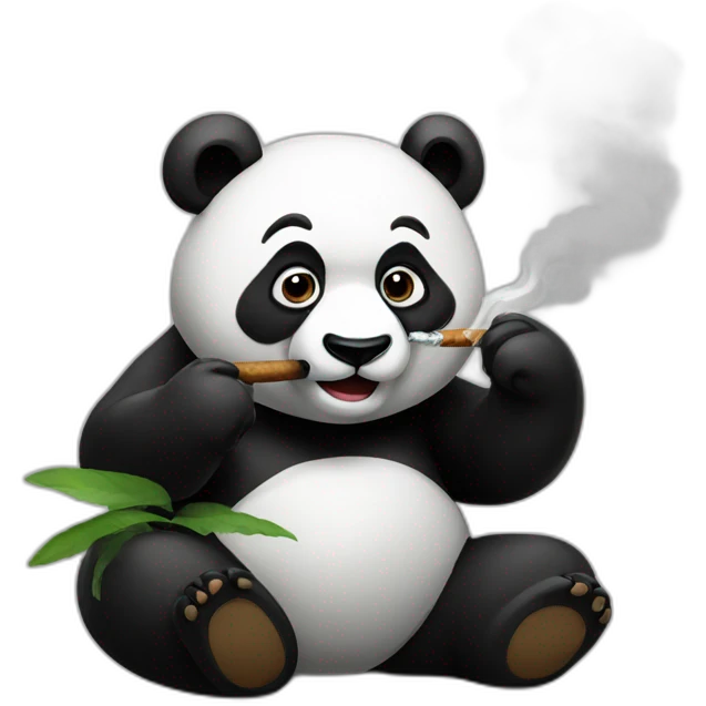 smoking panda emoji